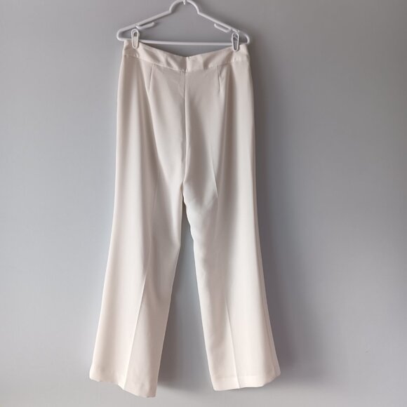 Like New Talbots Heritage Winter White Pants Lined Wide Leg Flat Front Size 10 - Picture 3 of 15